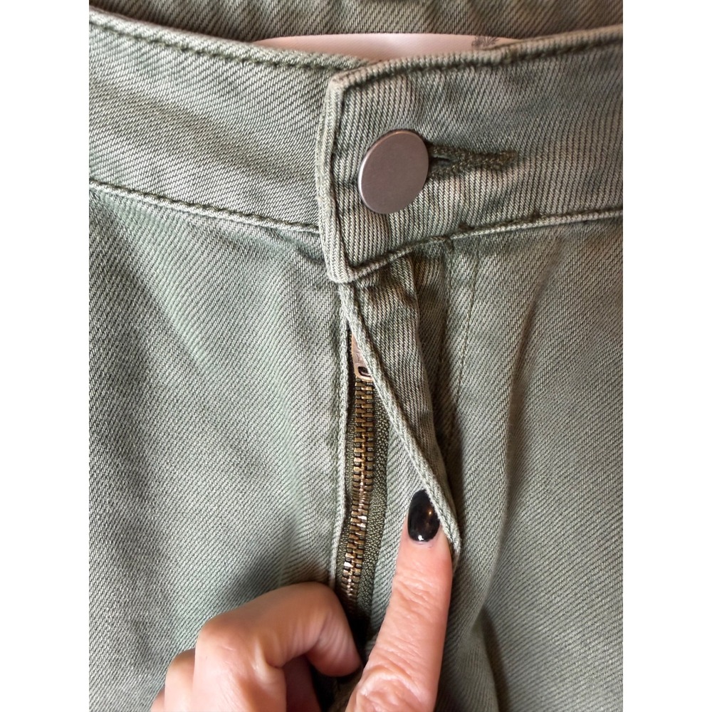 Altard State Jeans Women 29 Olive Green Distressed Wide Leg Crop Pants NWT - Picture 7 of 13